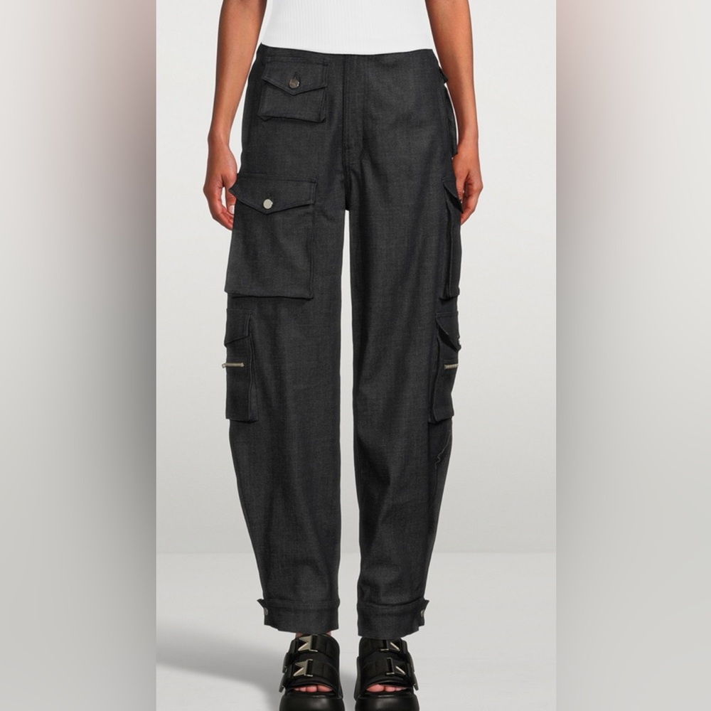 NWT EB DENIM THE CARGO PANTS DARK WASH HIGH RISE TEN POCKET JEANS - SZ XS/24
